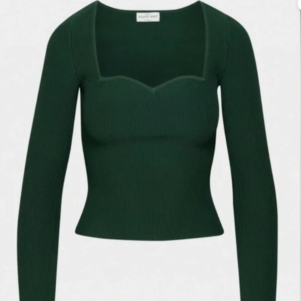 Aritzia sculpt Knit Sweetheart Long Sleeve Size S